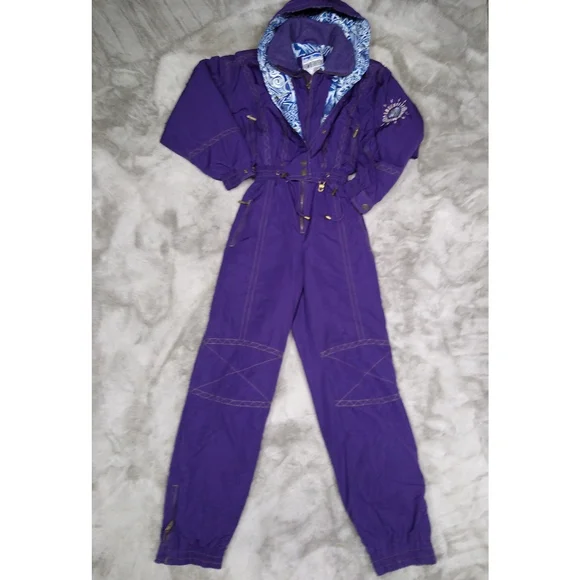 Vintage 80s 90s Powderhorn Ski Suit Purple - Picture 2 of 12